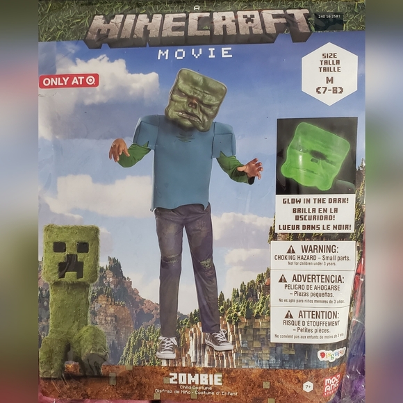 Minecraft's ZOMBIE Costume 7-8 Brand New In Package By deguise Mask And Shirt - Picture 1 of 3